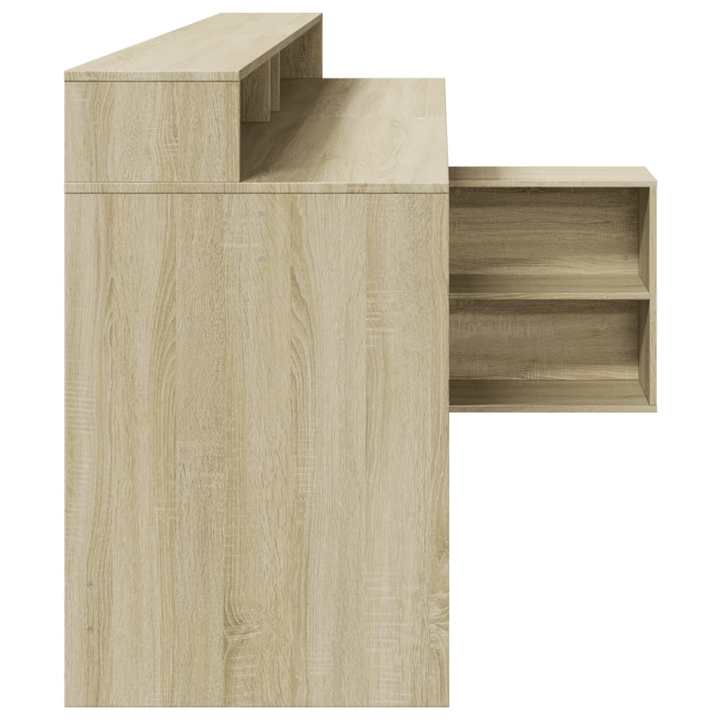 LED-Schreibtisch Weiß 200x104x91 cm Holzwerkstoff
