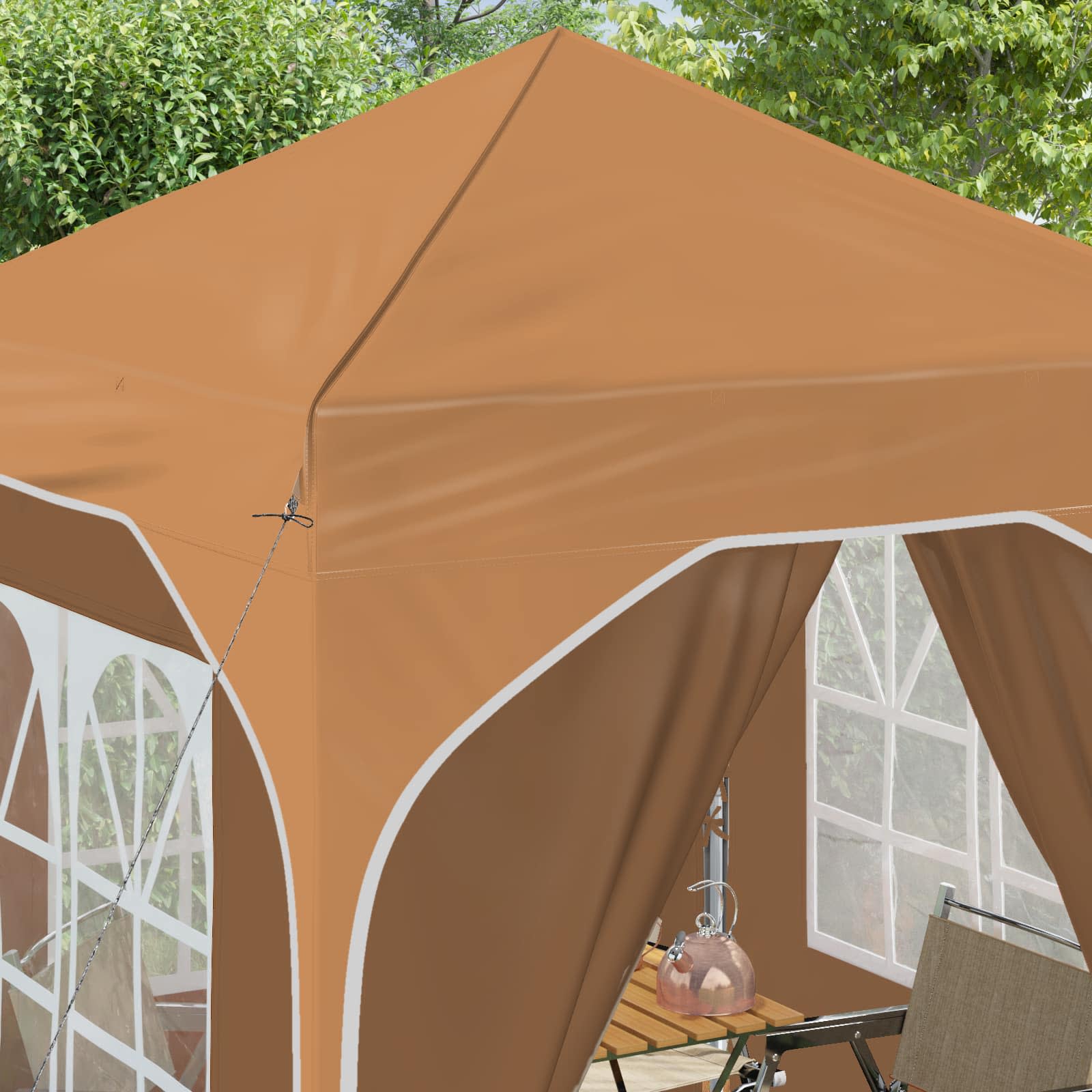 Pop-up Partyzelt 194 x 194 x 245 cm Creme