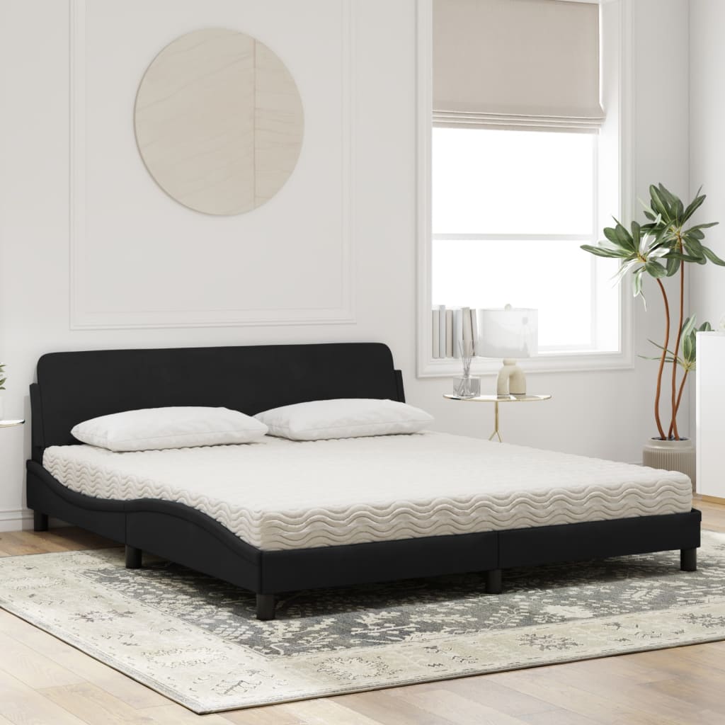 Bett mit Matratze "Dover" Hellgrau 80x200 cm Samt
