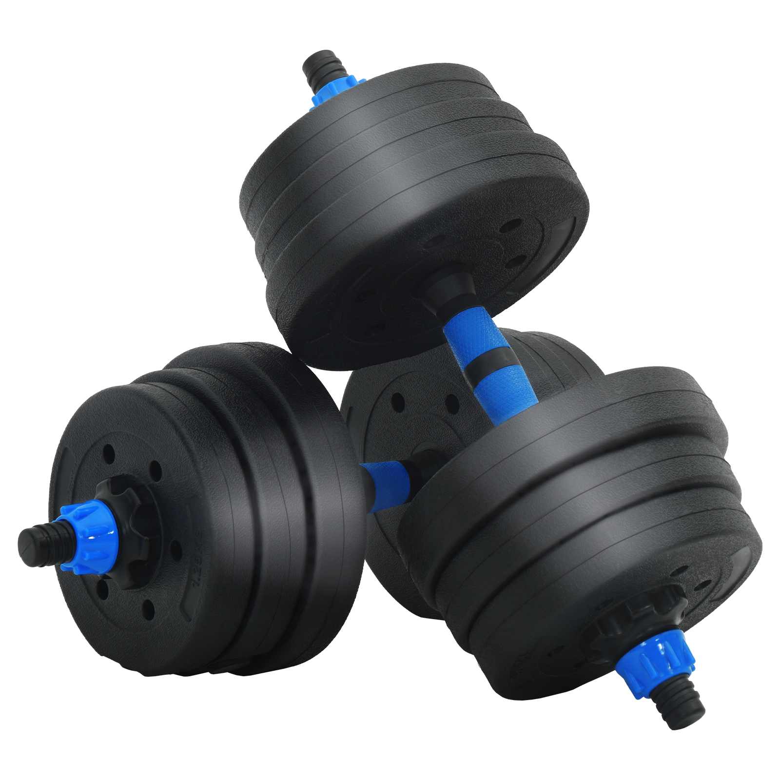 2-in-1 Hantelset 30kg Schwarz und Rot Zement und Eisensand