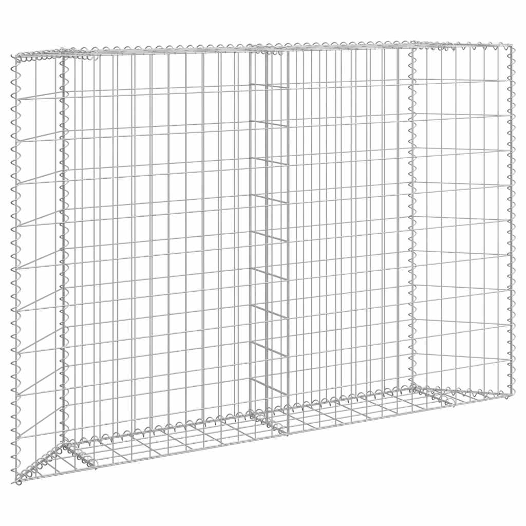 Gabionen-Hochbeet Trapezform Verzinkter Stahl 80x20x100 cm