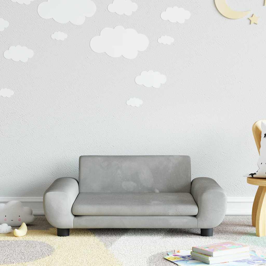 Kindersofa Blau 100x54x33 cm Samt