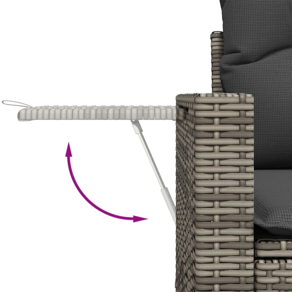 5-tlg. Garten-Sofagarnitur mit Kissen Schwarz Poly Rattan