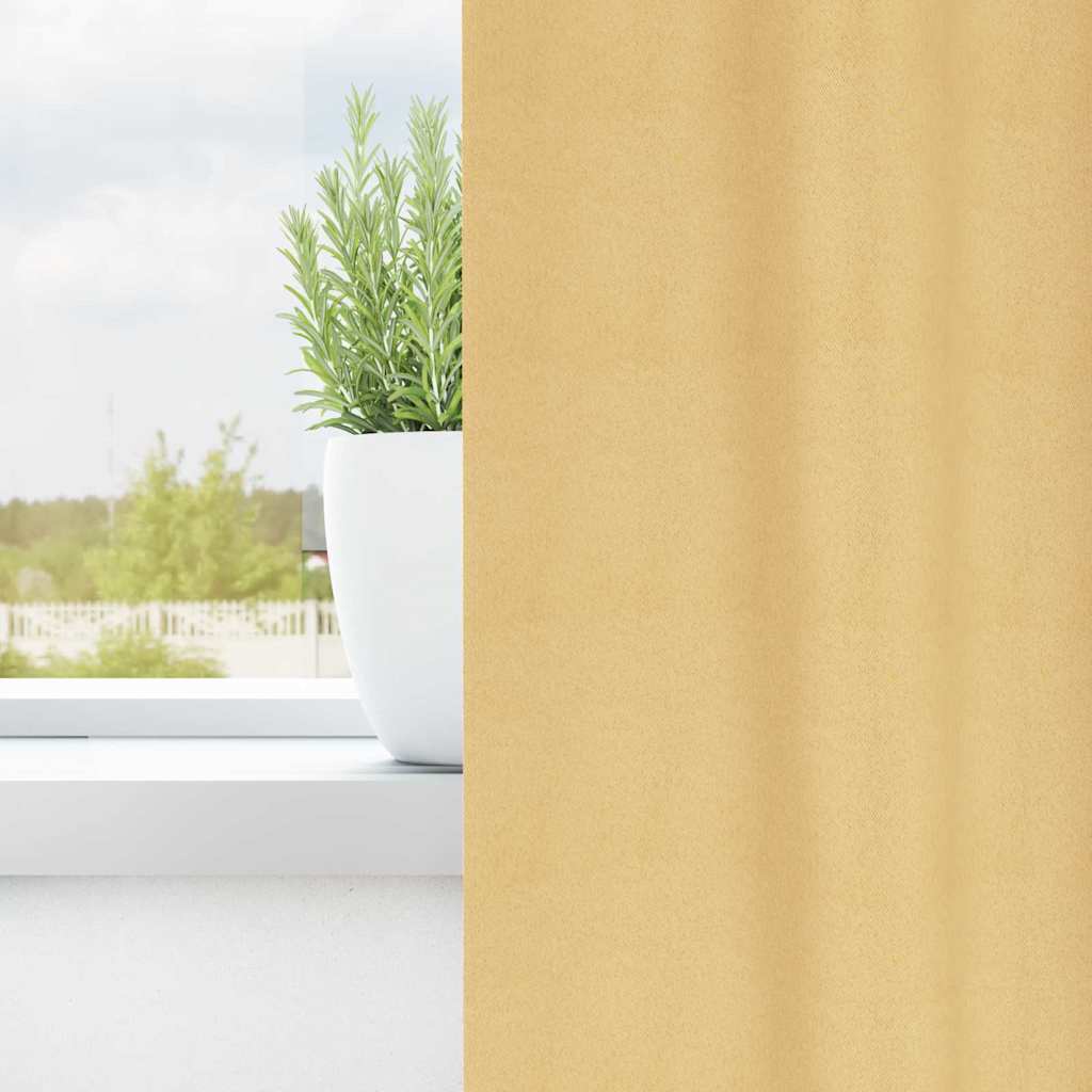 Verdunkelungs-Vorhänge mit Ringen 2 pcs Beige 140 x 140 cm