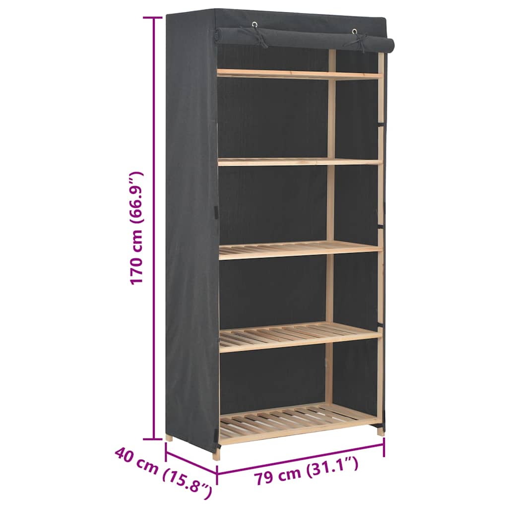 Kleiderschrank Weiß 79 x 40 x 170 cm Stoff