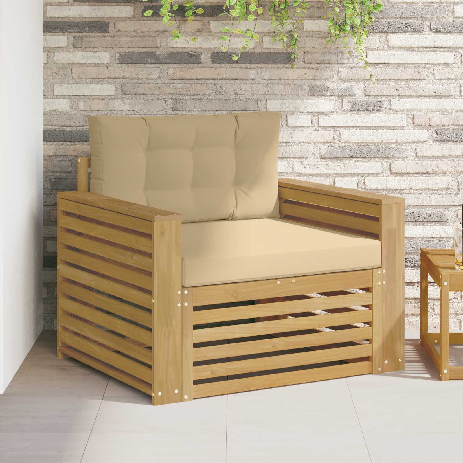 2 Stück Outdoor-Sofa Natur