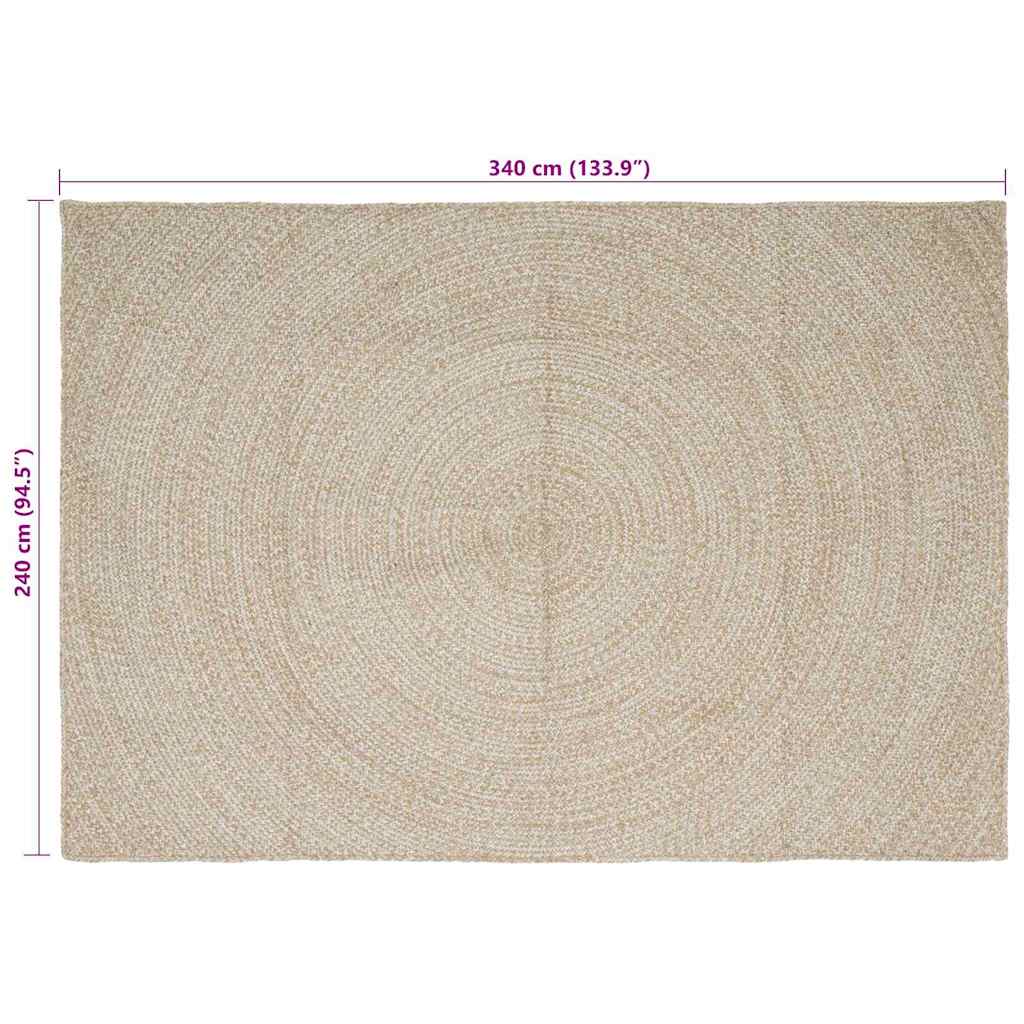 Bereichsteppiche Natürlich und Weiß 60 x 250 cm Jute