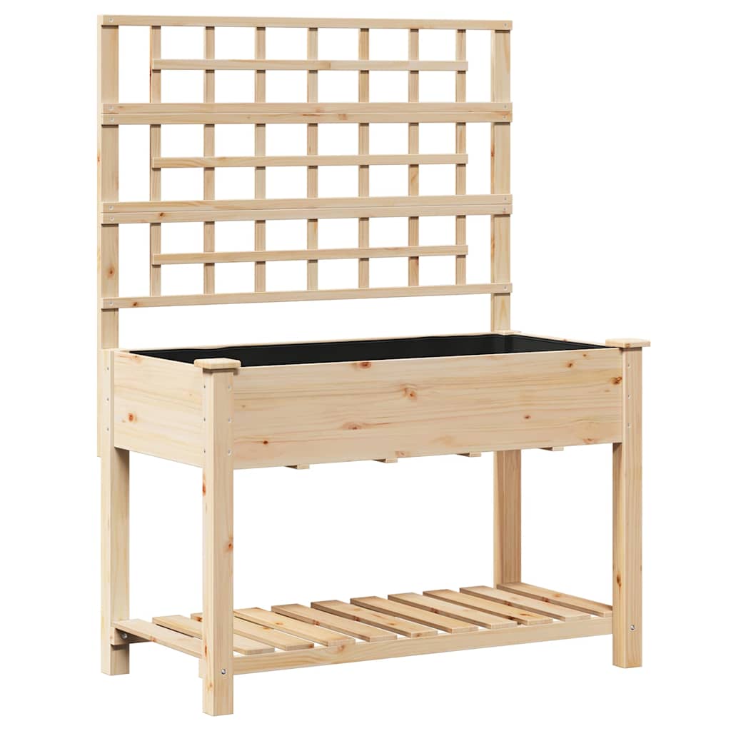 Garten-Pflanzgefäß Beige 71 x 38 x 152 cm Massivholz aus Fichte