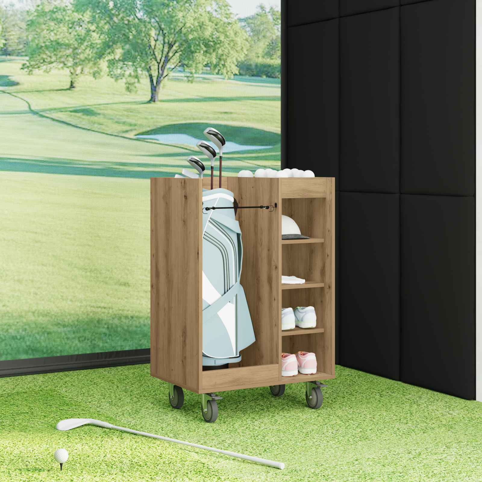 Golf Schrank Mit Rad Uni Weiß 65 x 45 x 98 cm