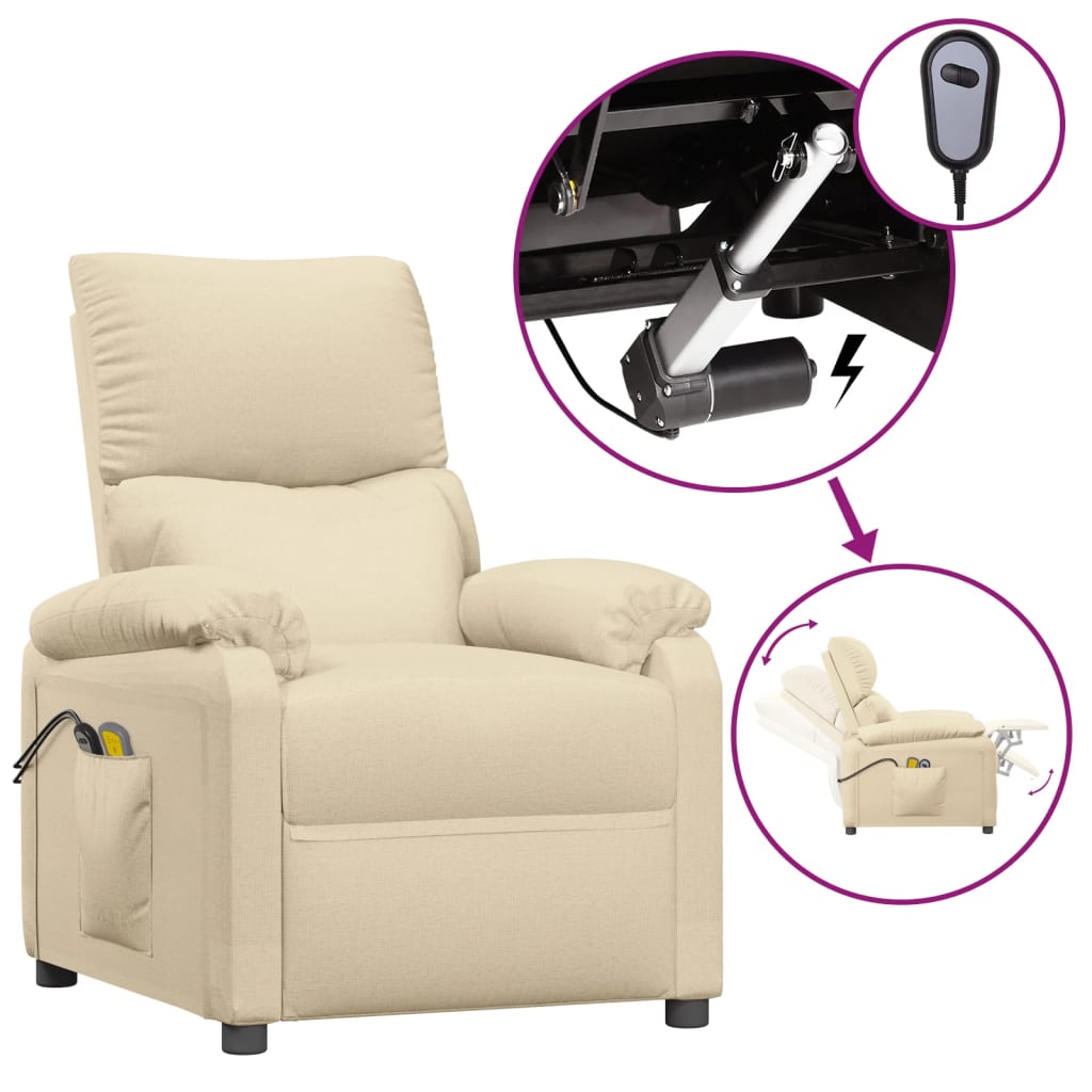 Massagesessel Elektrisch Schwarz Stoff