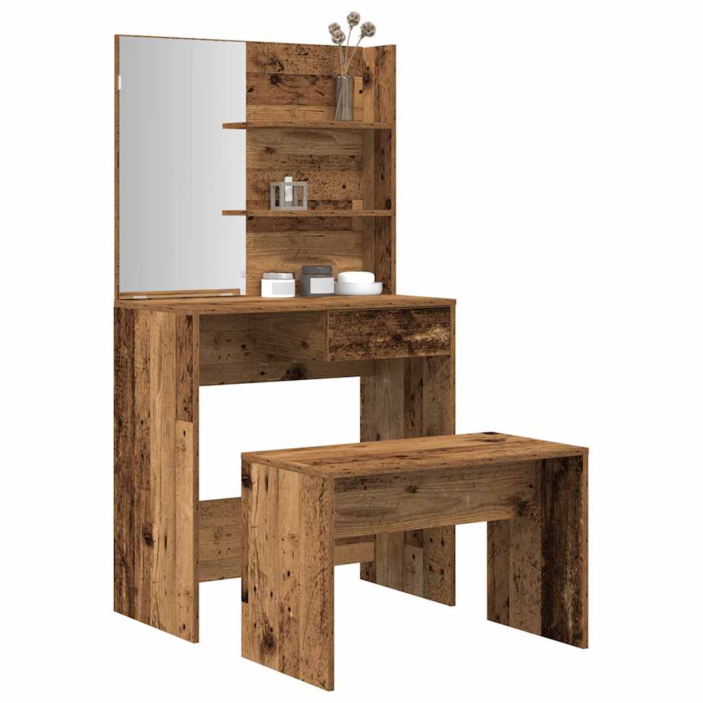 Schminktisch-Set Weiß 74,5x40x141 cm