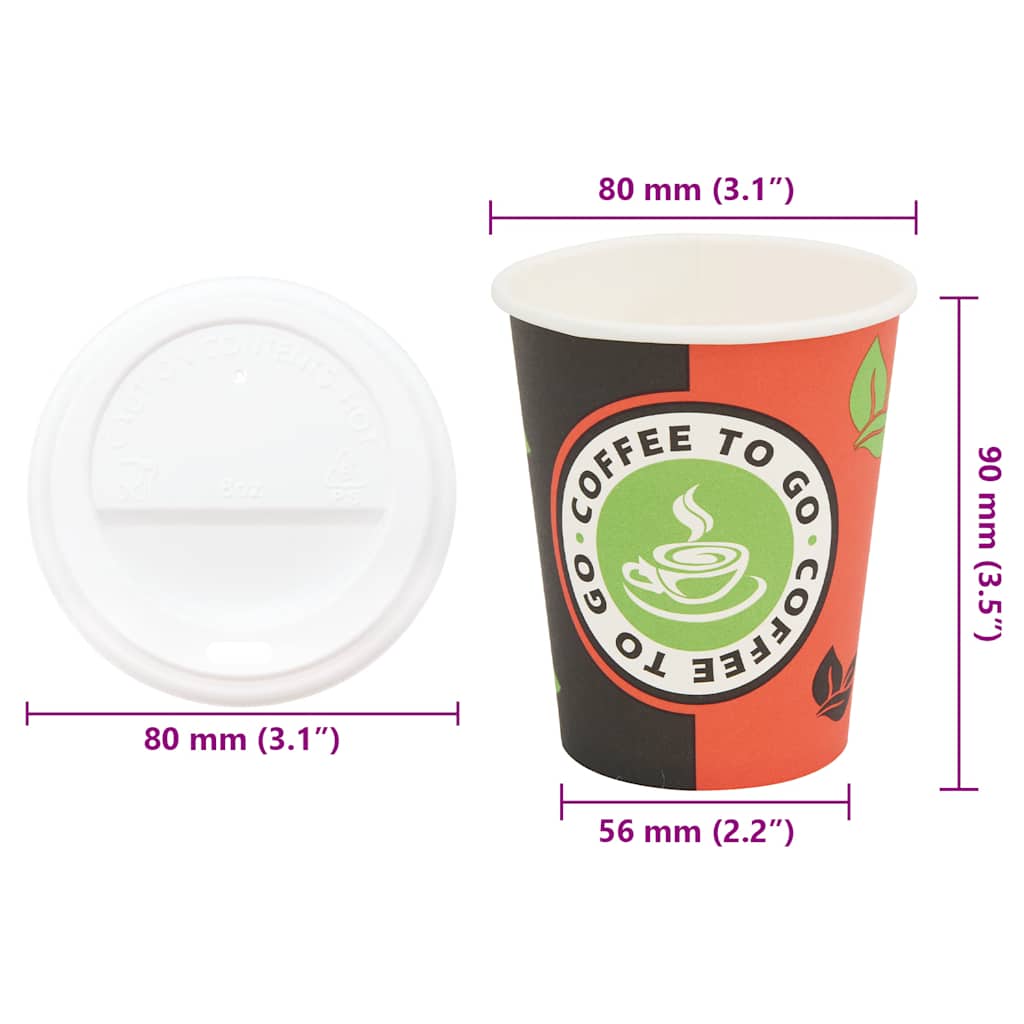 Pappbecher mit Deckeln 1000 Stk. 4oz 120ml