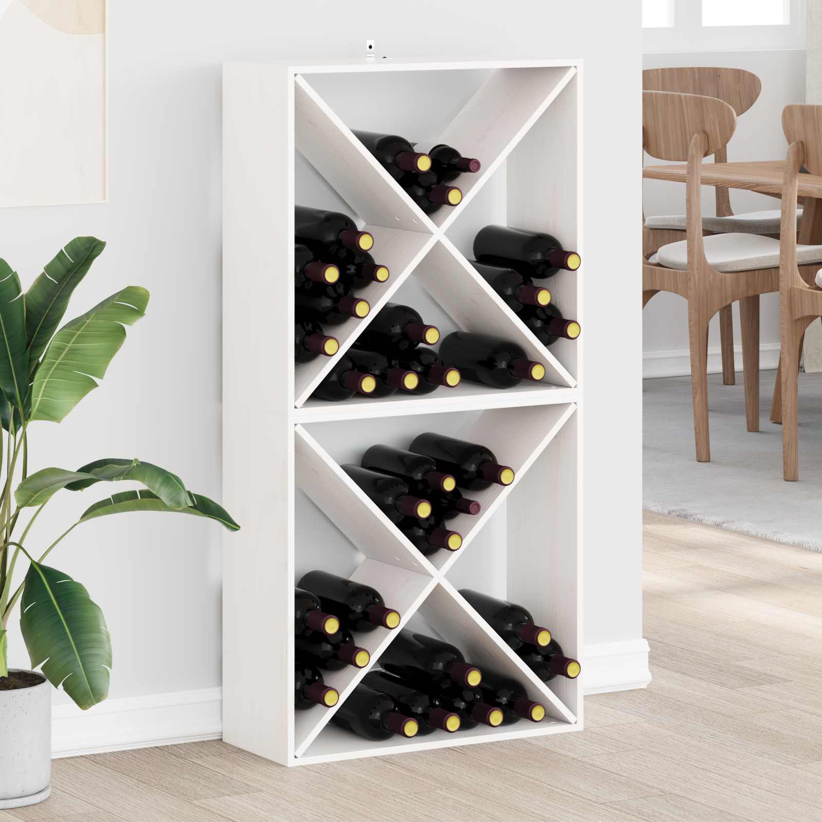 Weinschrank 56 x 25 x 56 cm Massivholz Kiefer
