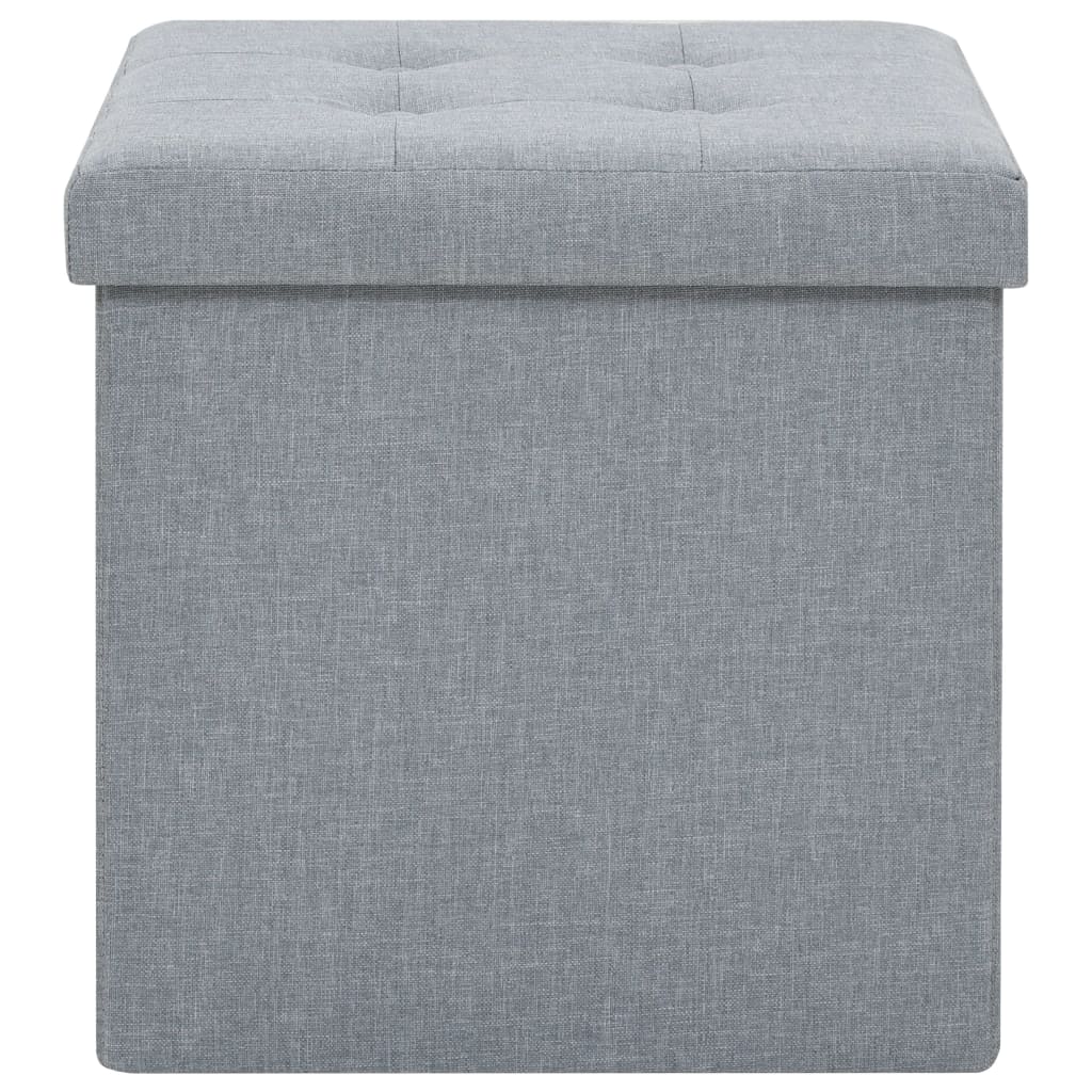 Hocker mit Stauraum Cremeweiß Leinenoptik