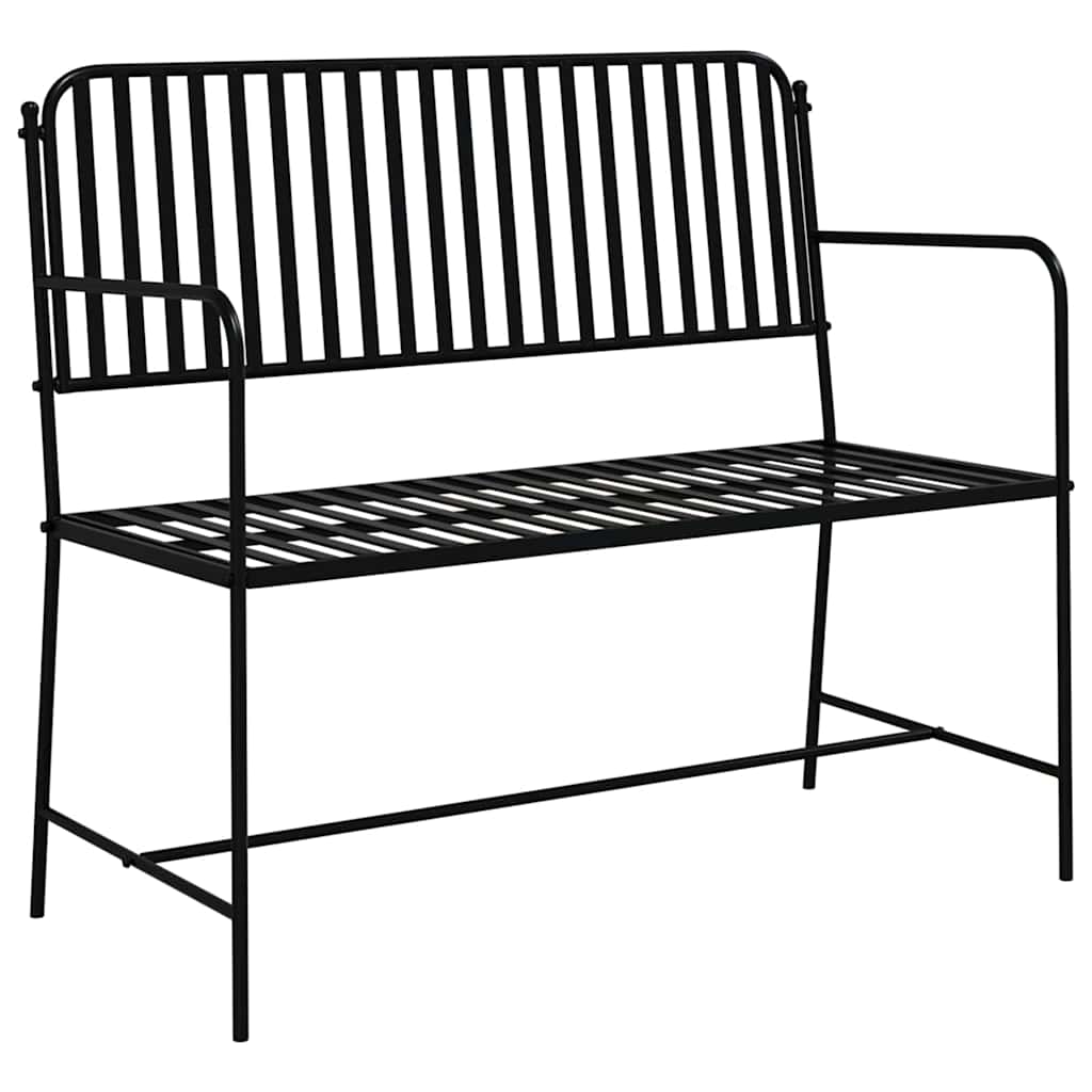 Gartenbank Einfarbig Weiß 103,5 x 51,5 x 90 cm Stahl