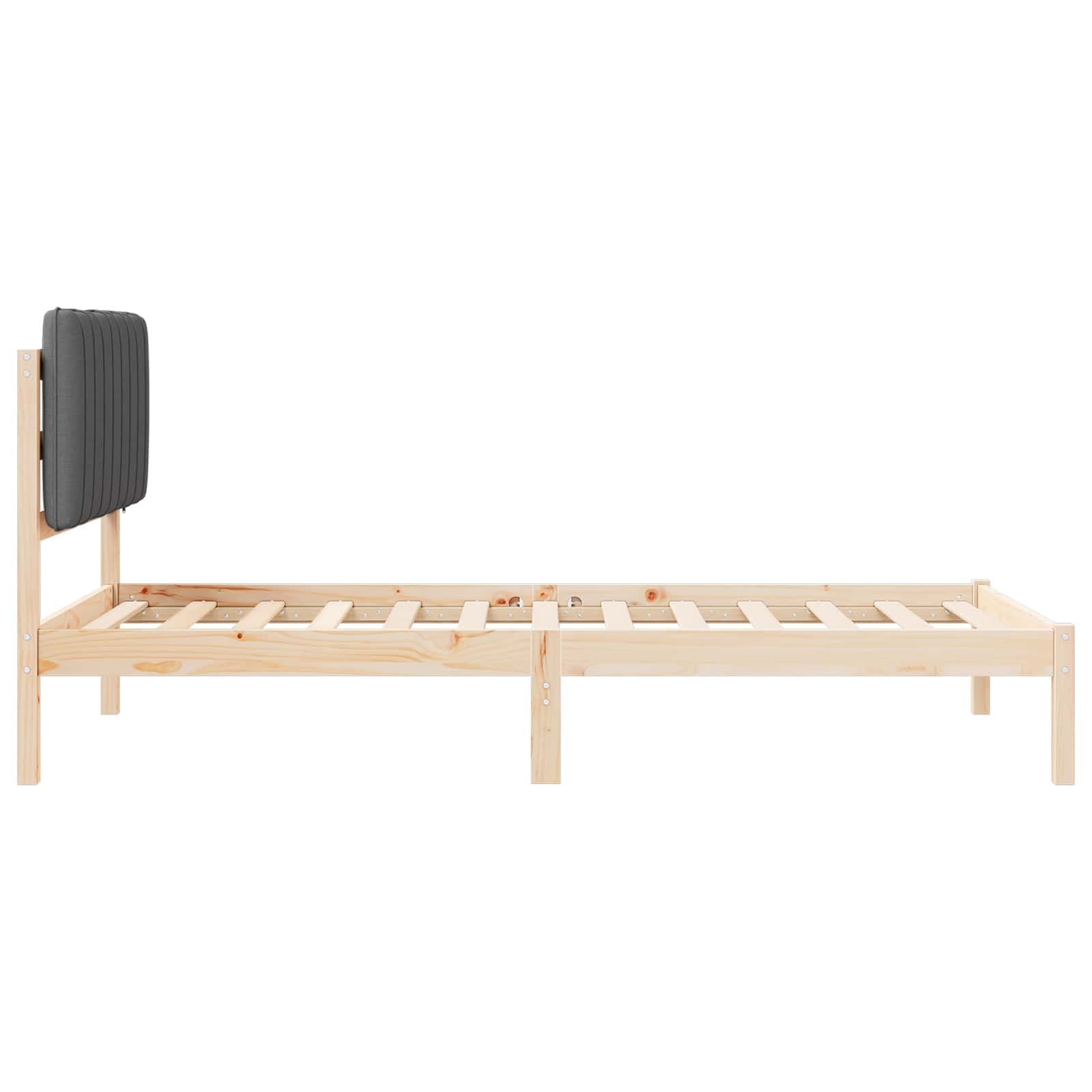 Bettgestell mit gepolstertem Kopfteil Hellgrau 200 x 200 cm