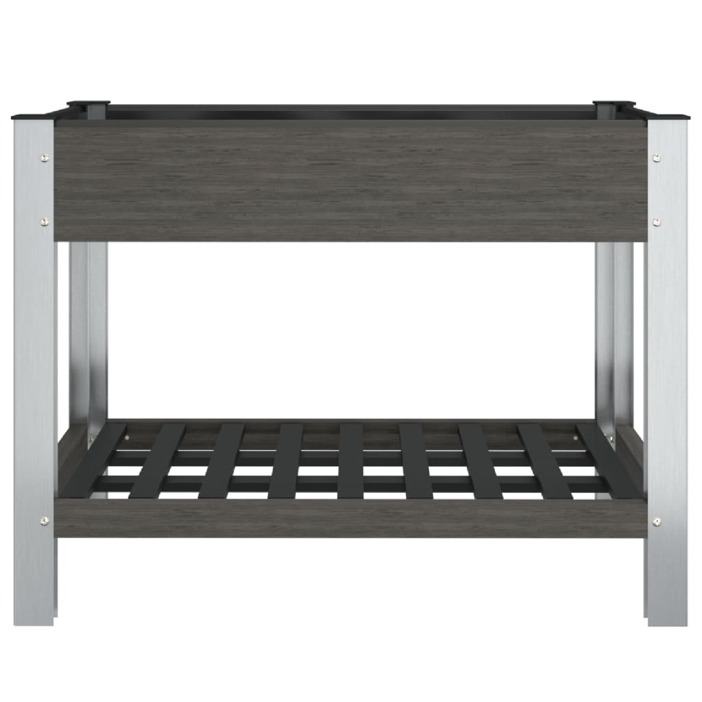 Garten-Hochbeet mit Ablage 50x50x90 cm WPC Grau