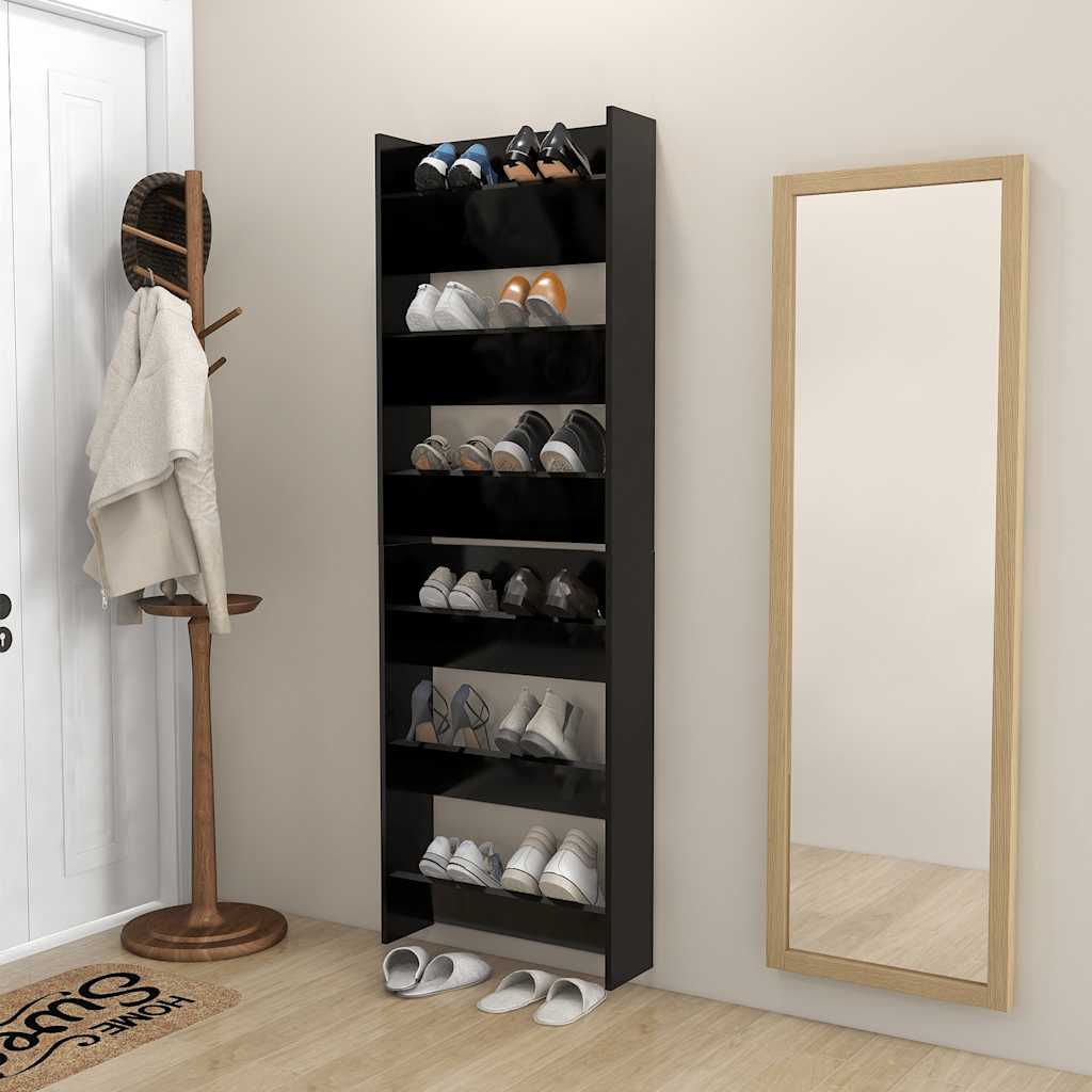 Wand-Schuhschränke 4 Stk. Weiß 60x18x60 cm Holzwerkstoff