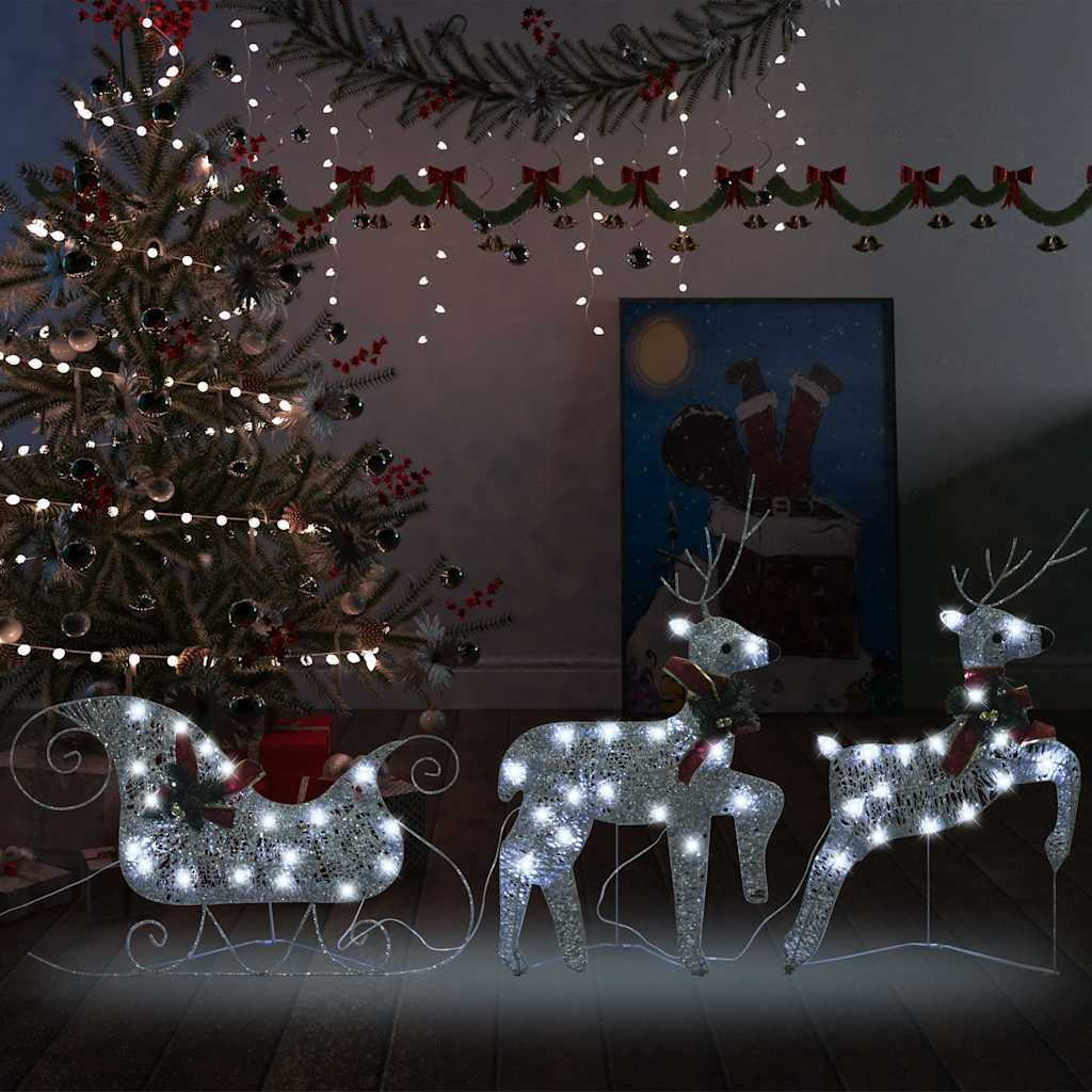 Weihnachtsdeko Rentier & Schlitten 60 LEDs Outdoor Golden