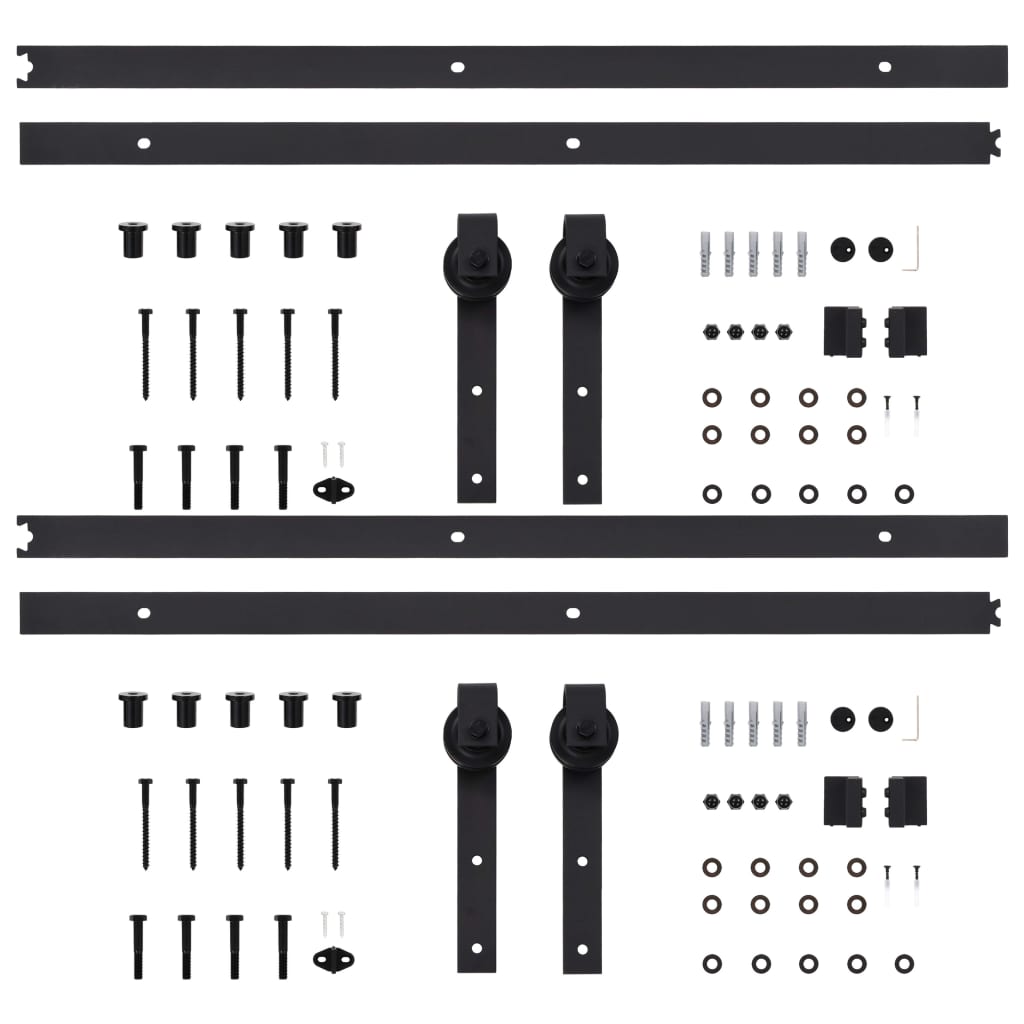 Schiebetürbeschlag-Set SKIEN 183 cm Stahl Schwarz