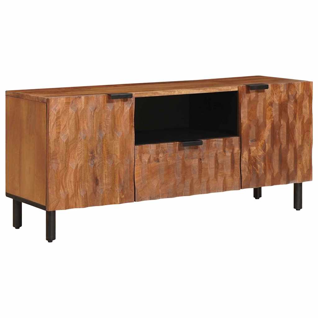 TV-Schränk mit Tür Weiße gewaschene Oberfläche 105 x 33 x 46 cm