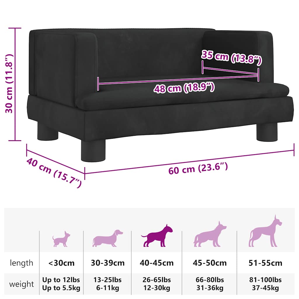 Hundebett Blau 80x45x30 cm Samt