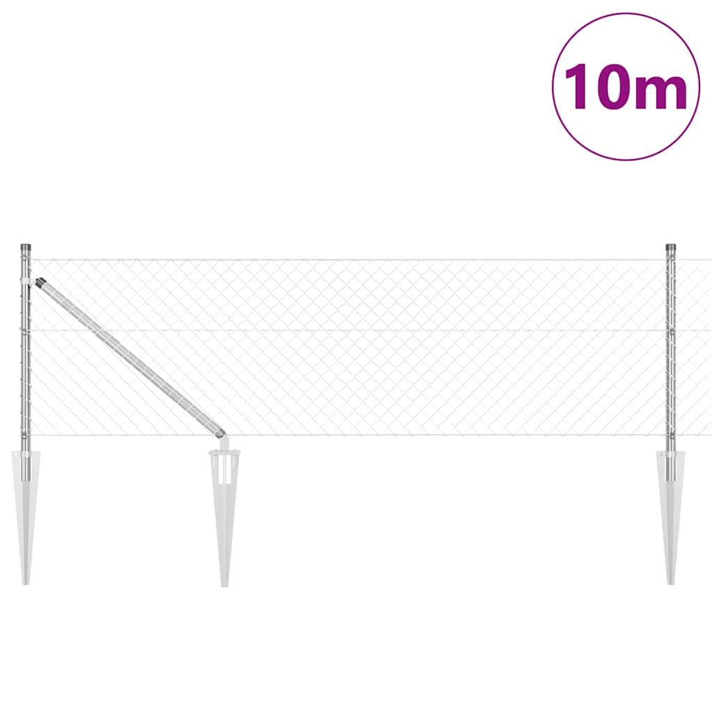 Outdoor Kettenglied-Zaun Erdfixierung 10 x 0,4 m Grün Netz