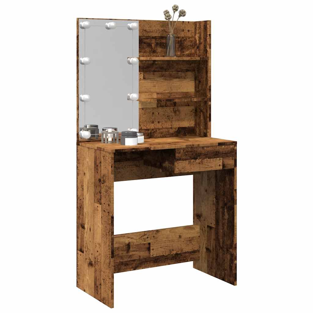 Schminktisch mit LED Weiß 74,5x40x141 cm