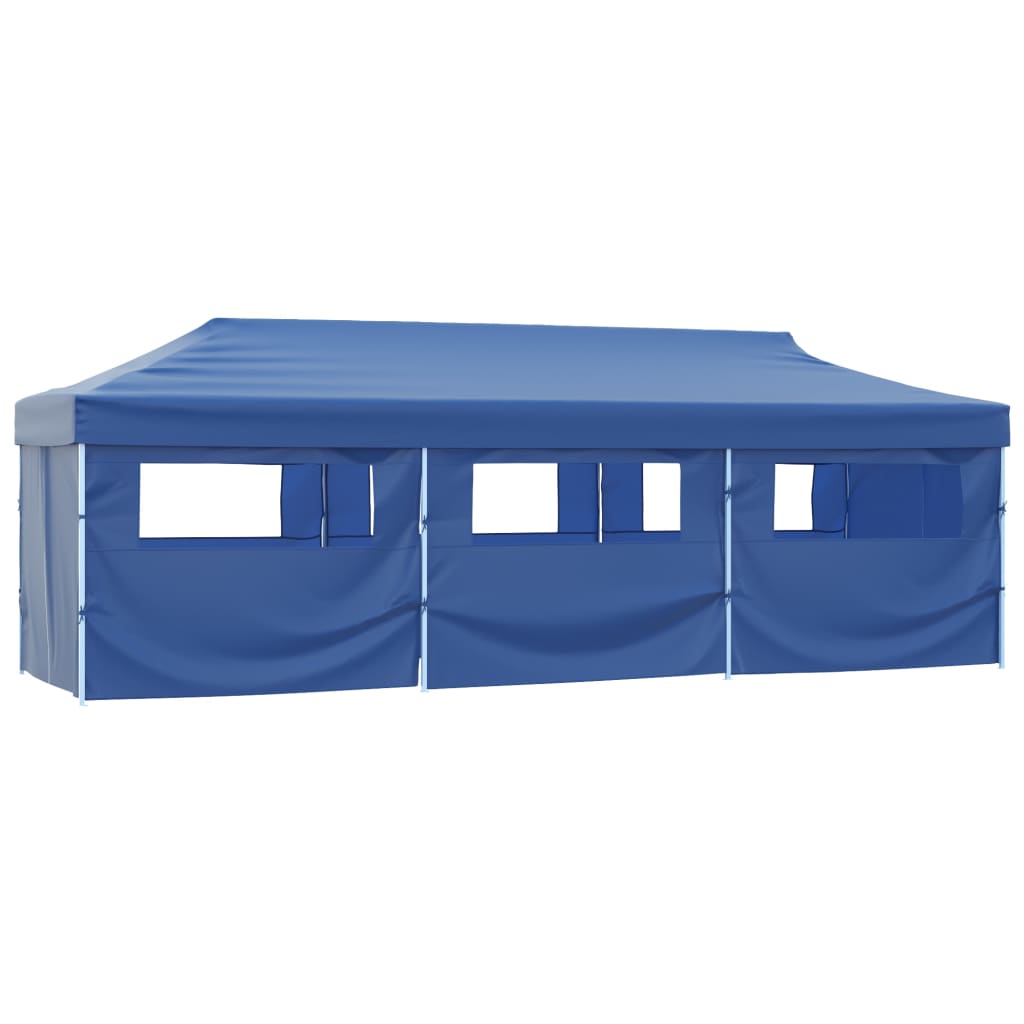 Faltzelt Partyzelt Pop-Up mit 8 Seitenwänden 870x291x315 cm Creme