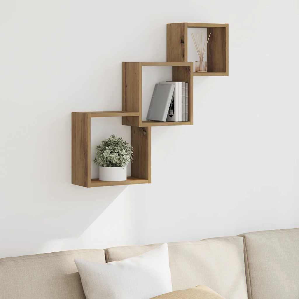 Cube Wandregale Weiß 68x15x68 cm Holzwerkstoff