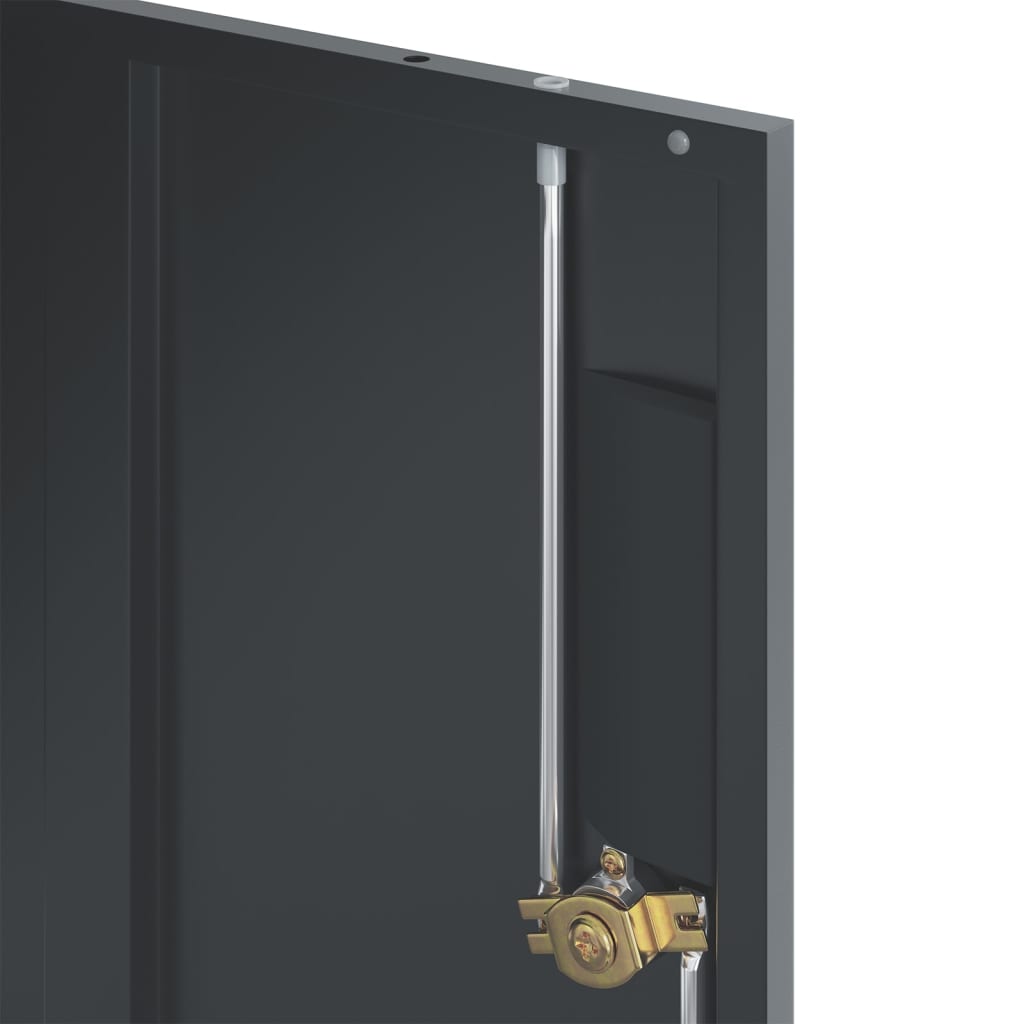 Aktenschrank mit 2 Türen Grau 90 cm Stahl