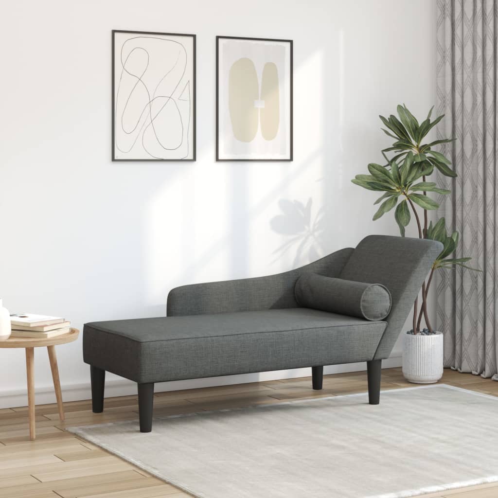 Chaiselongue mit Kissen Weinrot Stoff