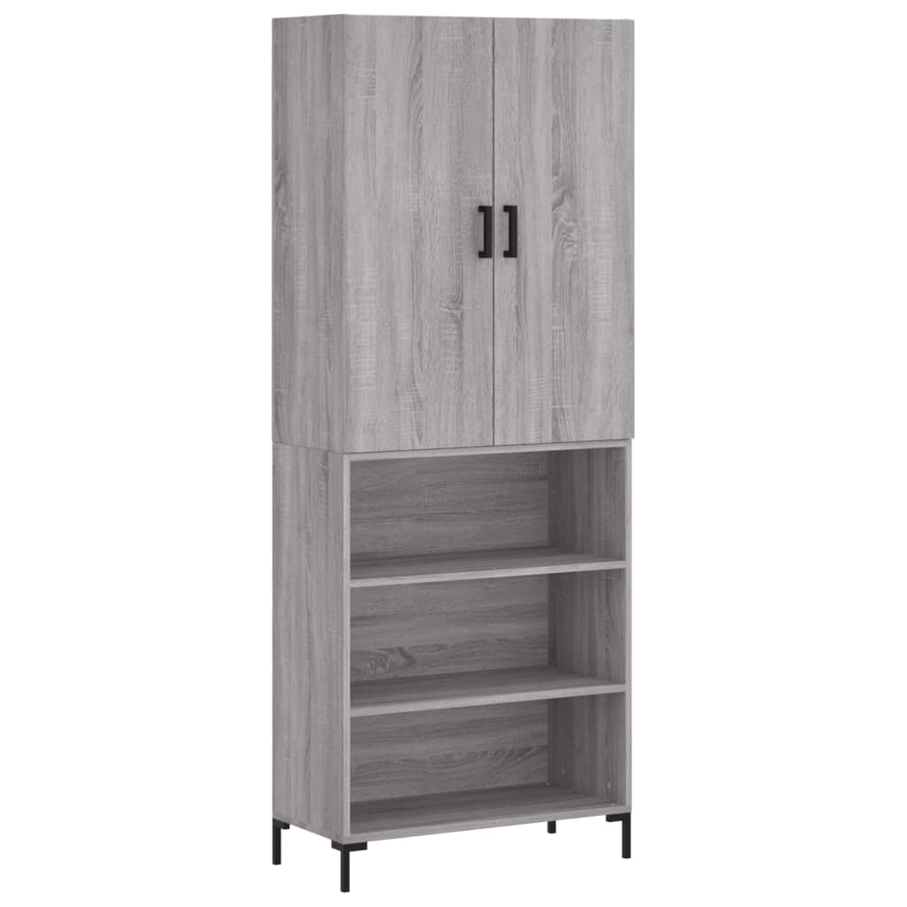 Highboard Betongrau 69,5x34x180 cm Holzwerkstoff