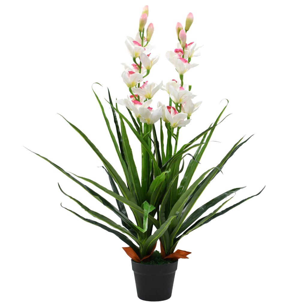 Künstliche Flamingoblume mit Topf 90 cm Rot und Gelb