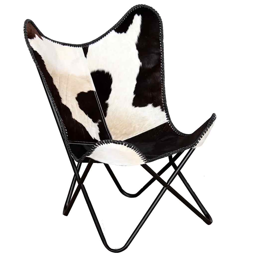 Butterfly-Sessel Schwarz Echtleder