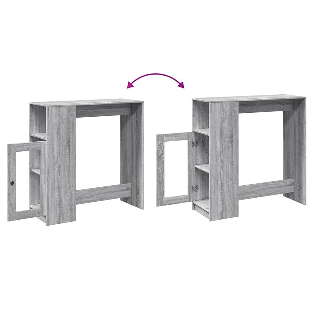 Bartisch Schwarz Eichen-Optik 101 x 40 x 103,5 cm Holzwerkstoff