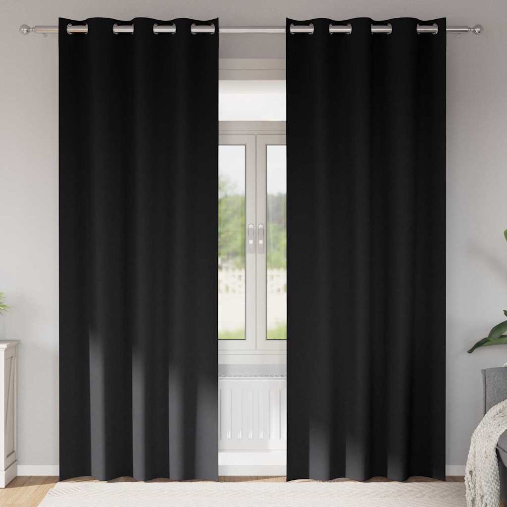 Verdunkelungs-Vorhänge mit Ringen 2 pcs Beige 140 x 140 cm