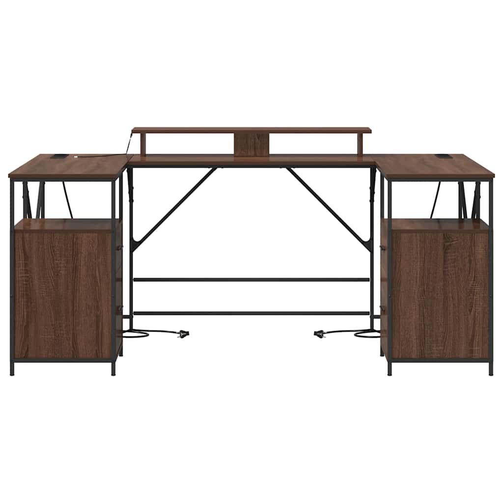 Schreibtisch mit Regal Schwarz Eichen-Optik 182 x 101 x 87,5 cm