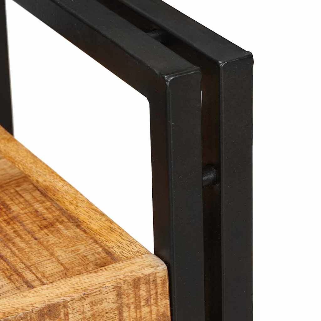 Nachttisch Braun und Schwarz 38 x 33 x 58 cm Massivholz Mango