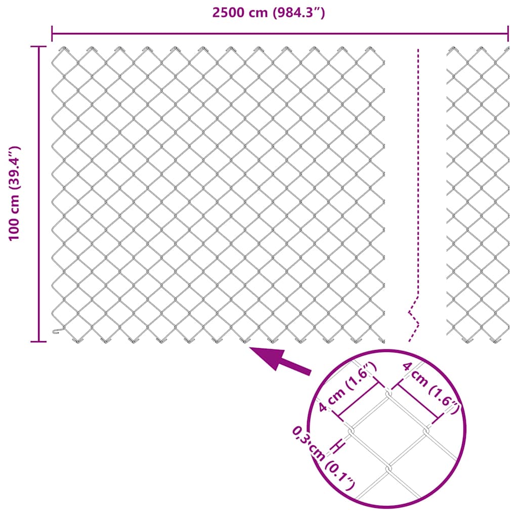 Outdoor Kettenglied-Zaun Erdfixierung 10 x 0,4 m Grün Netz