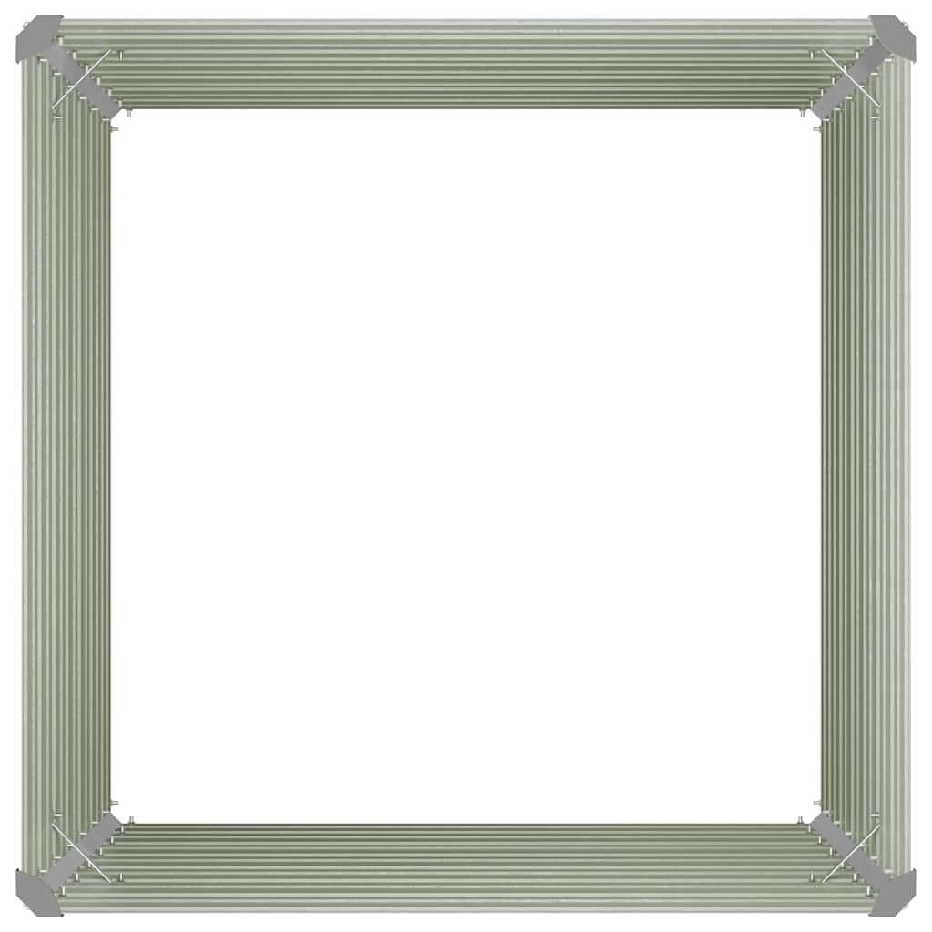 Hochbeet 100 x 100 x 77 cm Verzinkter Stahl Grau