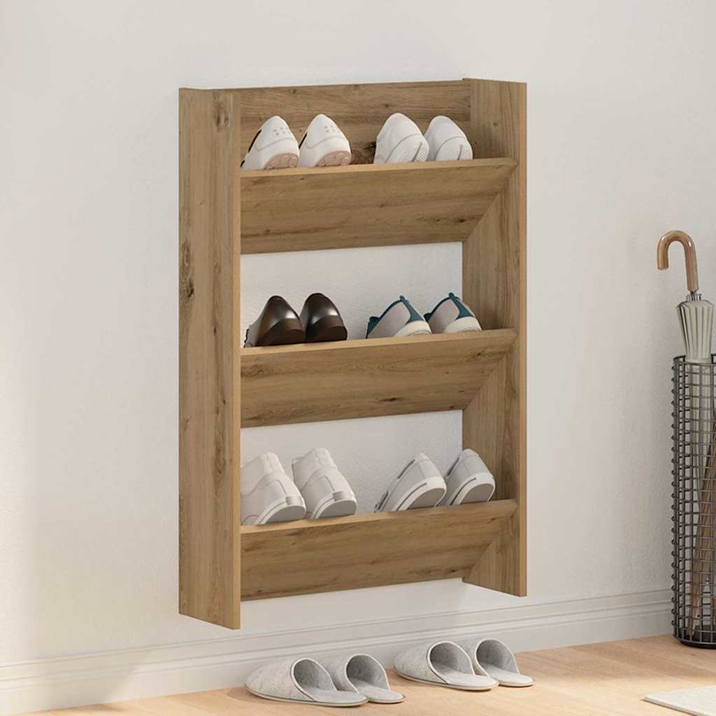 Wand-Schuhschränke 4 Stk. Weiß 60x18x60 cm Holzwerkstoff