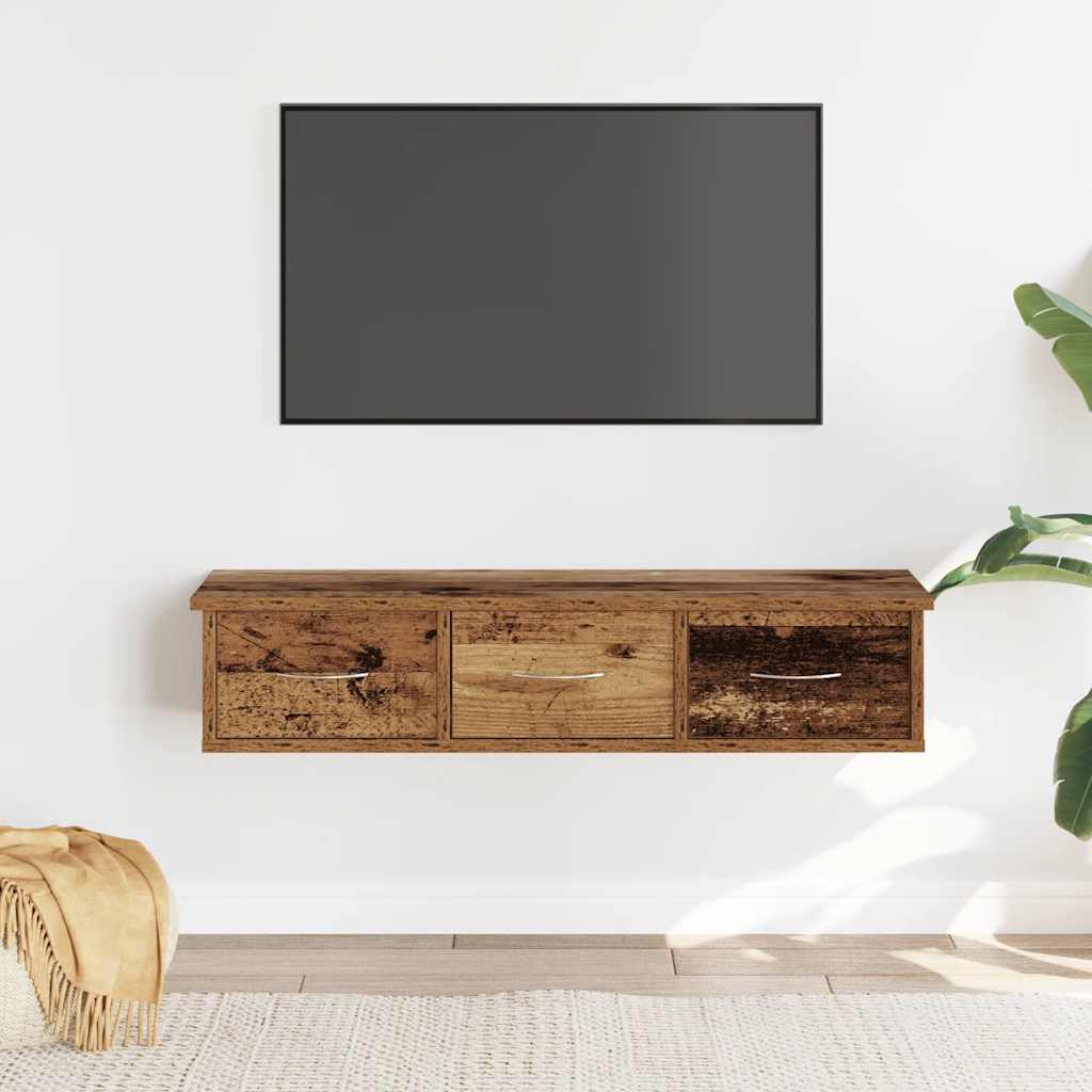 Wand-Schubladenregal Weiß 60x26x18,5 cm Holzwerkstoff