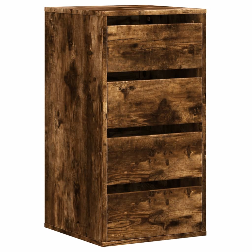 Schubladenschrank Schwarz Eichen-Optik 41 x 40 x 58 cm