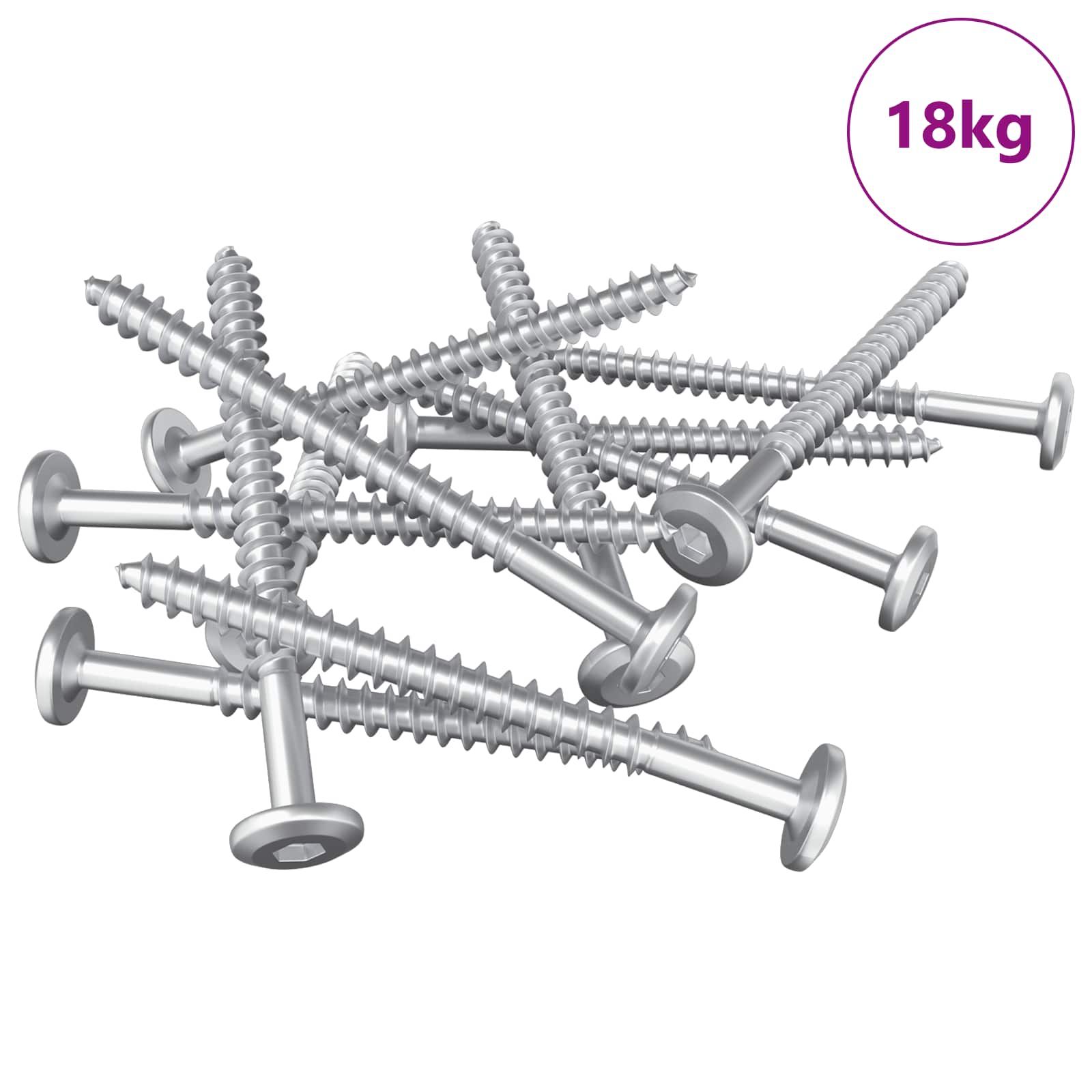 Holzschrauben 2 pcs Silber M6 x 70 mm Stahl