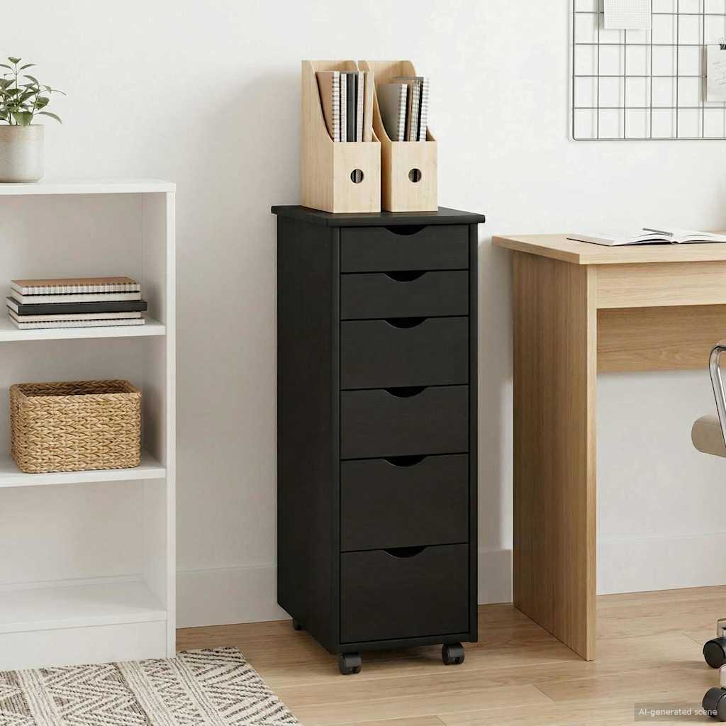 Rollschrank Honigbraun 34 x 39 x 93,5 cm Massivholz Kiefer