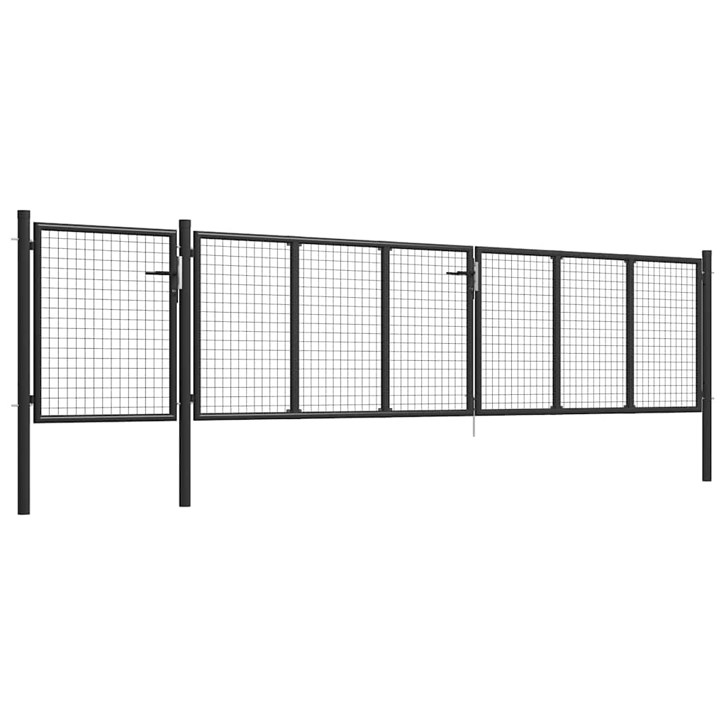 Gartentor aus Stahl 350 x 75 cm Grün