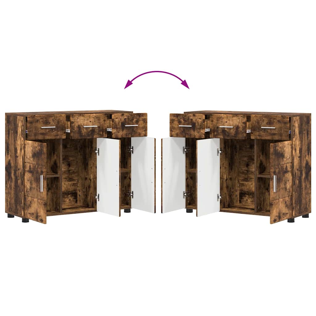 Highboard mit Regal FLORIN Weiß 60 x 35 x 182 cm Holzwerkstoff