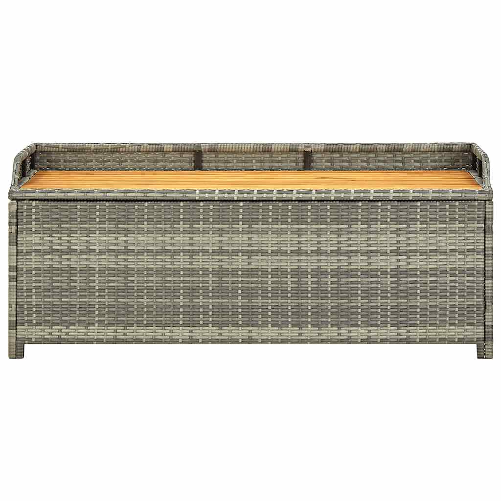 Bank mit Stauraum Schwarz 100x50x52 cm Poly Rattan Akazienholz