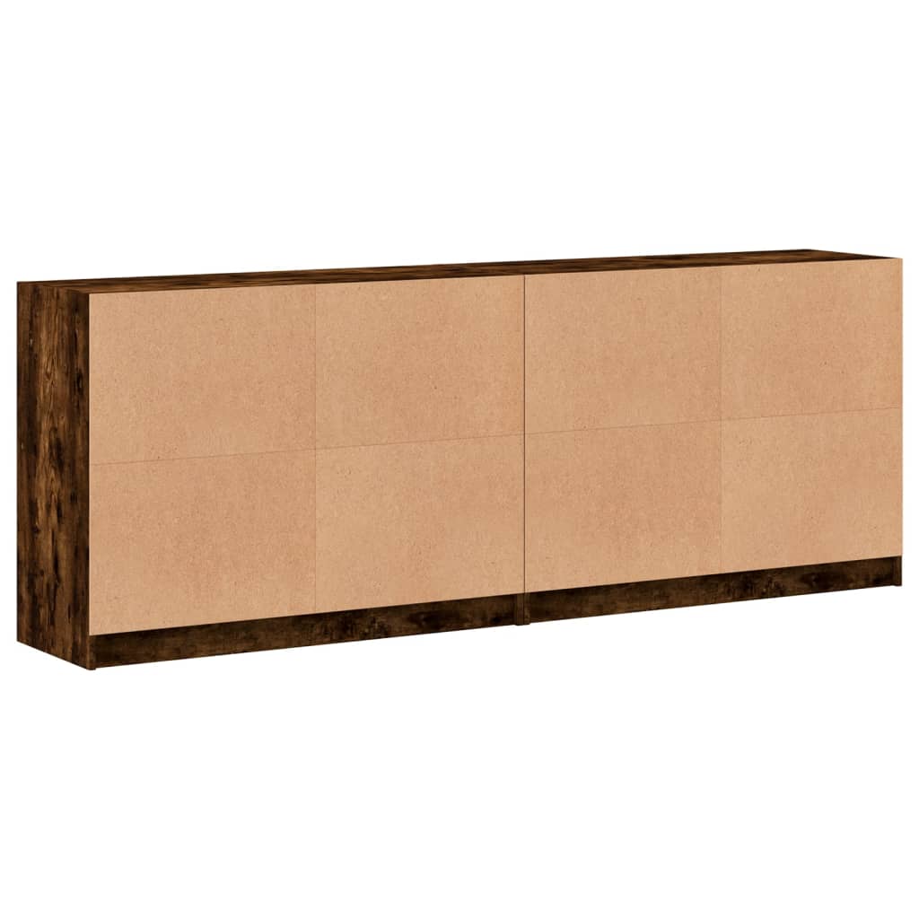 Bücherschrank mit Türen Weiß 204x37x75 cm Holzwerkstoff